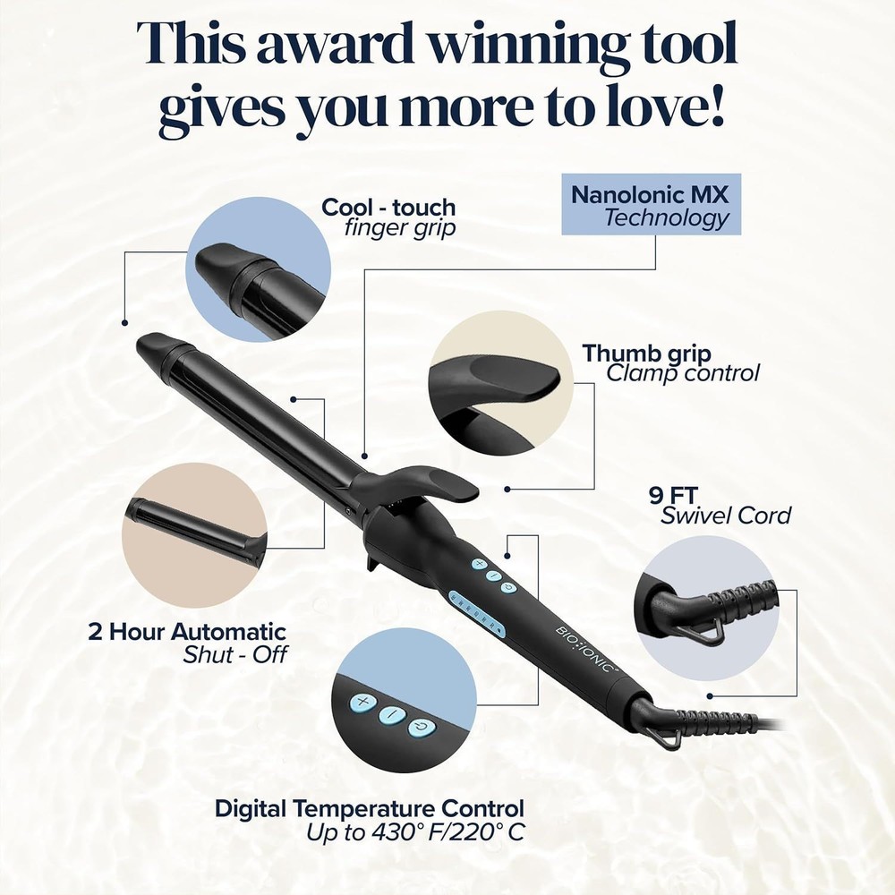 Bio Ionic Long Barrel Styler Curling Iron 1.25in - Black