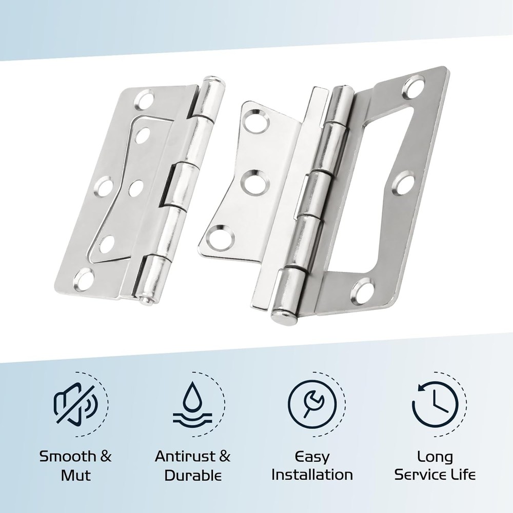 4 Pack Non-Mortise Butterfly Hinges Replacement for Mobile Homes/RV Interior
