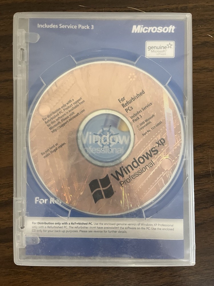 Microsoft Windows XP Professional Disc Case Insert No Product Key Vintage