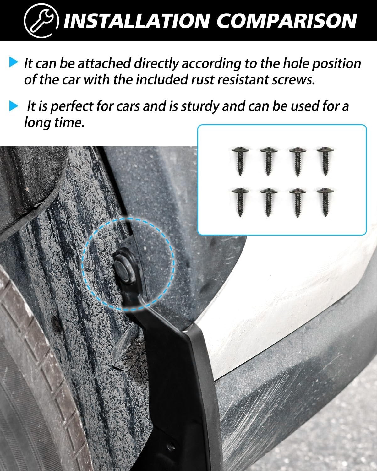 Powerty Custom Fit for Mud Flaps Toyota RAV4 2025 2024 2023 2022 2021 2020 2019