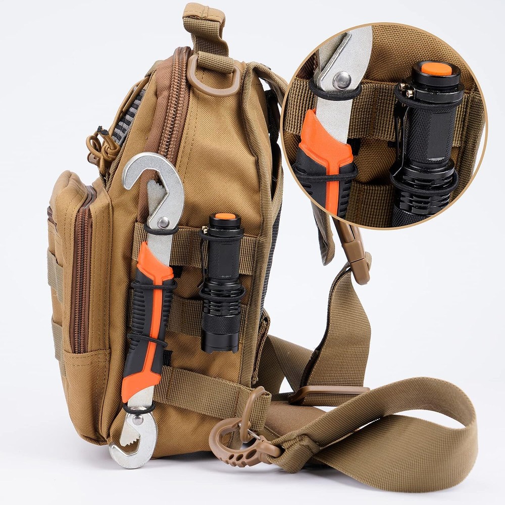 10Pcs Tactical Molle Backpack Accessories Attachment PTT Antenna Binding Buckle