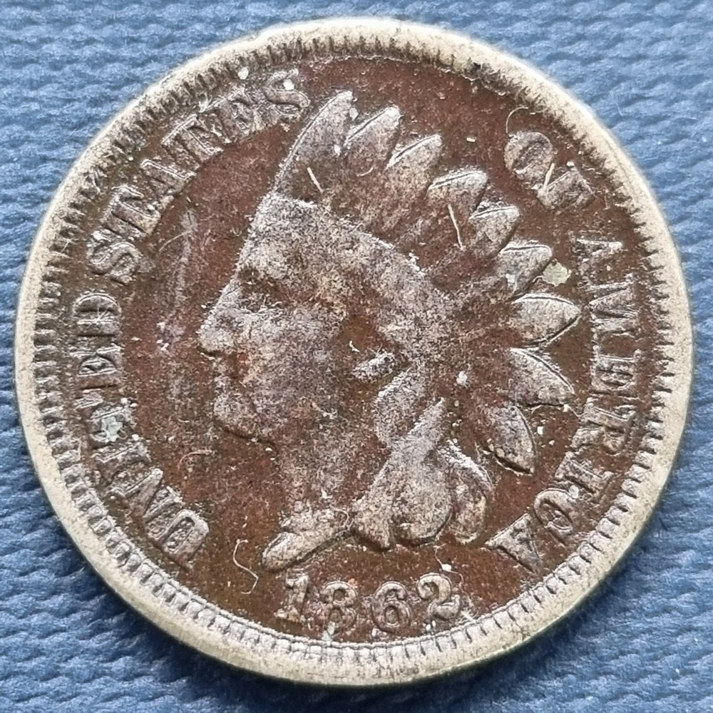 1862 Indian Head Cent 1c Better Grade Dark #80973