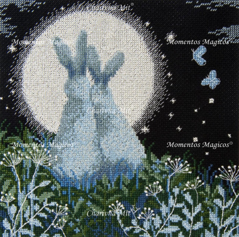 DIY Counted Cross Stitch Kit "Moon hares"