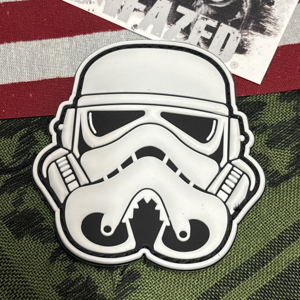 PvC 3D Trooper: White Morale Tactical Hook & Loop Patch High Quality
