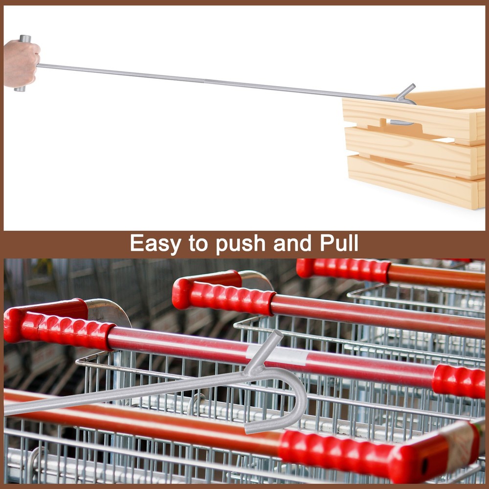 Wheel Pin Puller Hook 31.5" A3 Steel for Pulling Manhole Covers, Silver