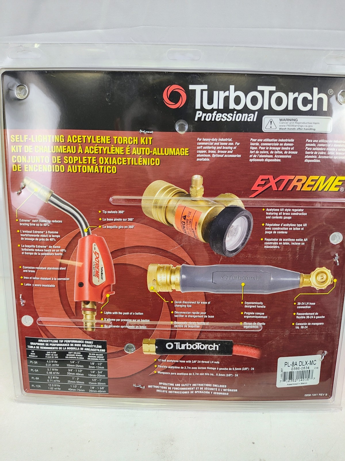 Turbotorch 0386-0834 PL-8ADLX-MC Self-Light Torch Kit NEW/SEALED