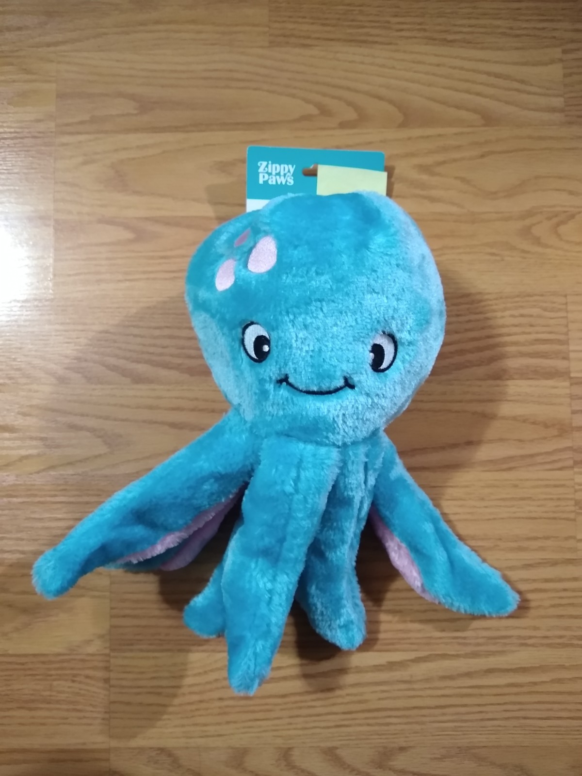 Zippy Paws Z-Stitch Grunterz Octopus Oscar Blue Plush Pet Dog Toy Durable NEW