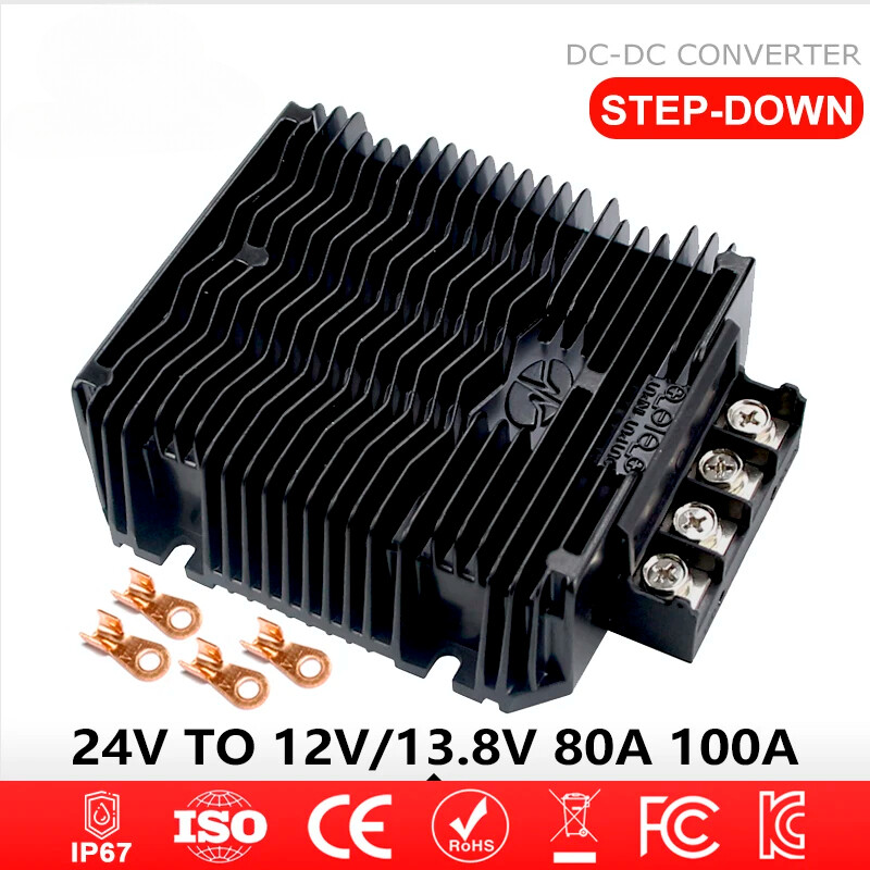 18-36V to 12V 13.8V 80A 85A 100A DC-DC Step Down Converter Regulator Car Marine