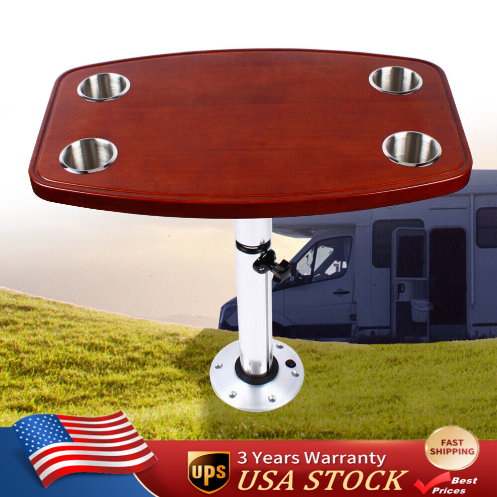 Marine Table Pedestal Table Boat Table Varnished Height Adjustable Removable