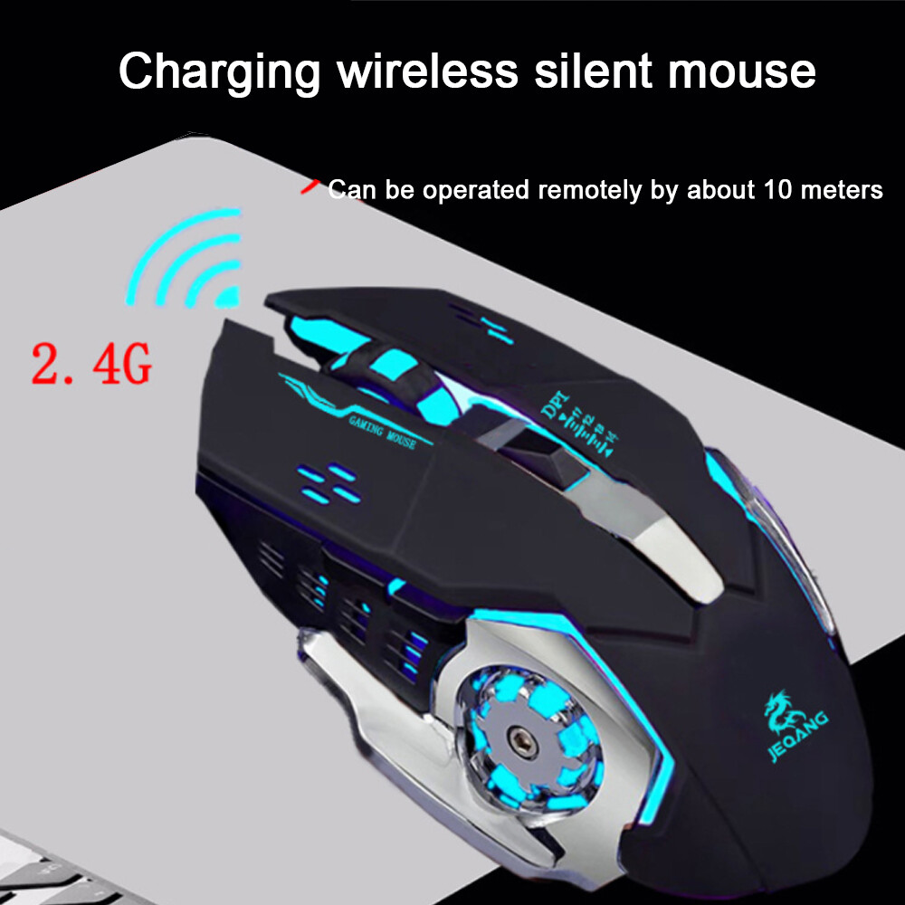 LED Rechargeable Wireless Backlit USB Optical Ergonomic Gaming Mouse Mice