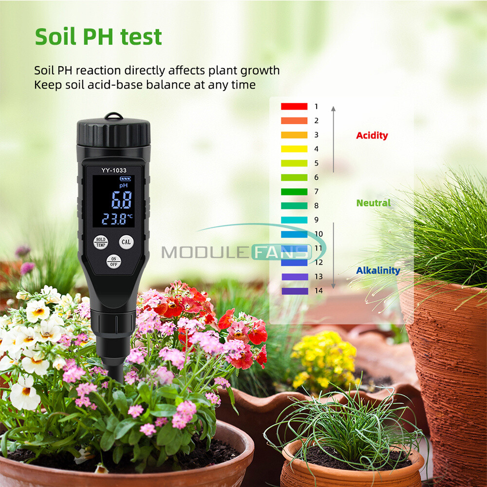 Smart Soil PH Meter 0.0~14.0pH Bluetooth Soil Data Logger Temp Acidity Analyzer