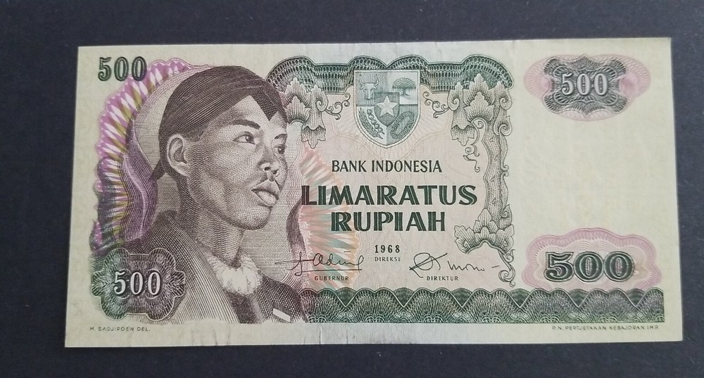 1968  Indonesia 500  Rupiah P-109a* Replacement/star 🌟 Circulated