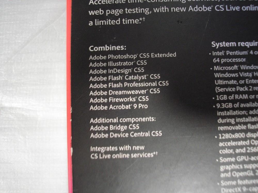 Adobe Creative Suite 5 CS5 Design Premium For Windows Full/Upgrade DVD Version