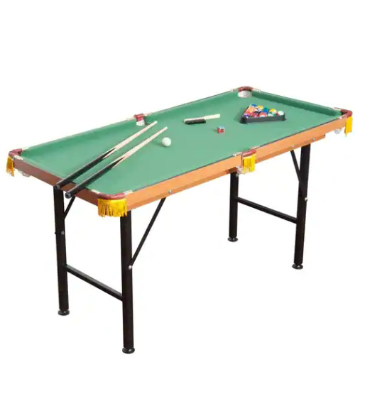 Table Pool Folding Billiard Game Portable Foldable Ft Balls Cues Set Fairmont