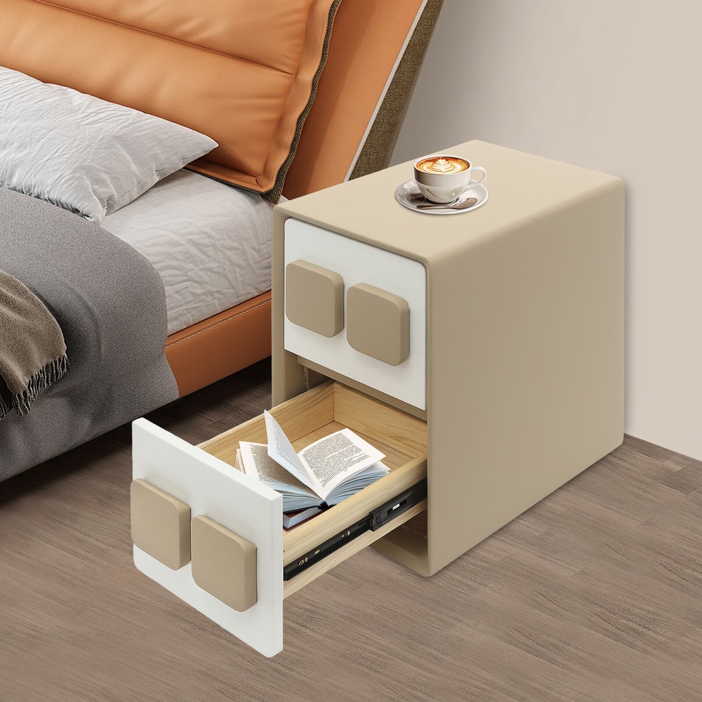 Modern Minimalist End Table, Bedside Table for Bedrooms, Floorstanding End Table