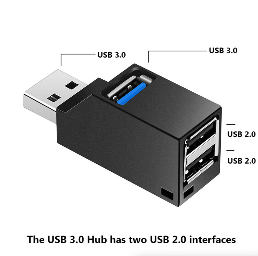 3 Port USB 3.0 Hub Portable High Speed Splitter Box For PC Notebook Laptop lot