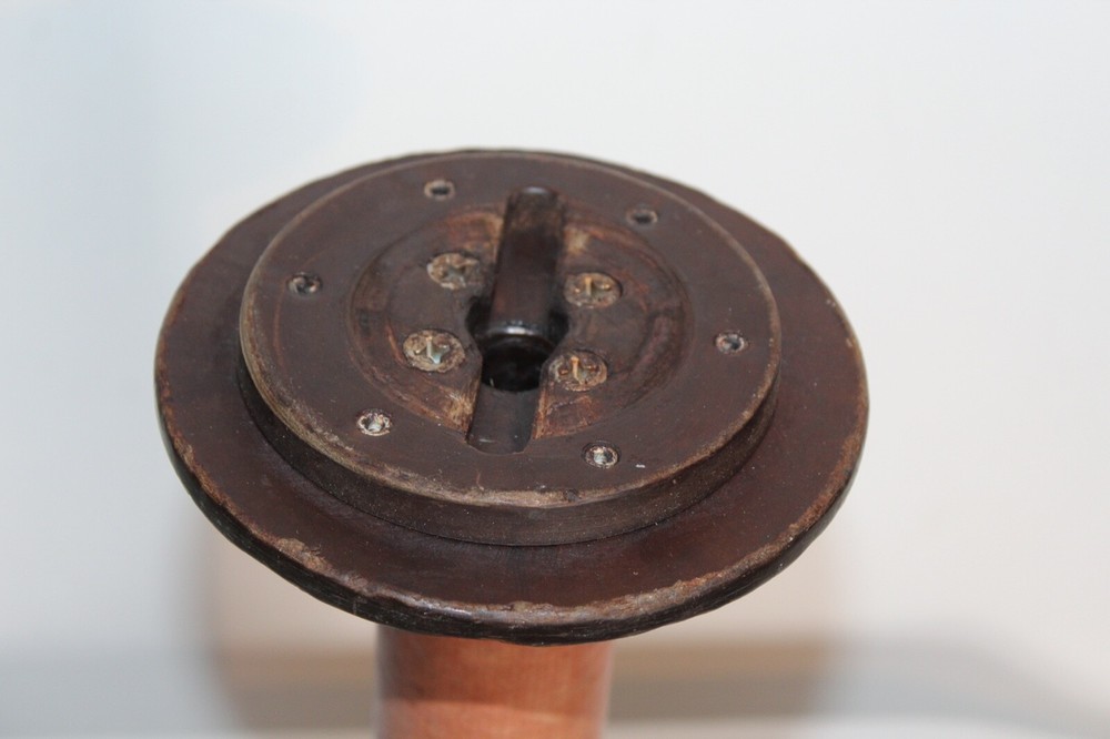 Industrial Textile Yarn Thread Spool Spindle Candlestick Holder #2 Folk Art