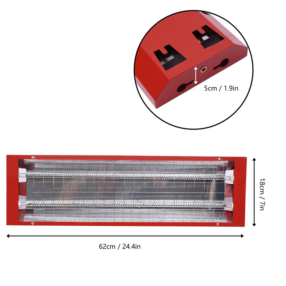 2000W 4Pcs Spray Baking Booth Infrared Paint Curing Lights Heating Lamp Heaters
