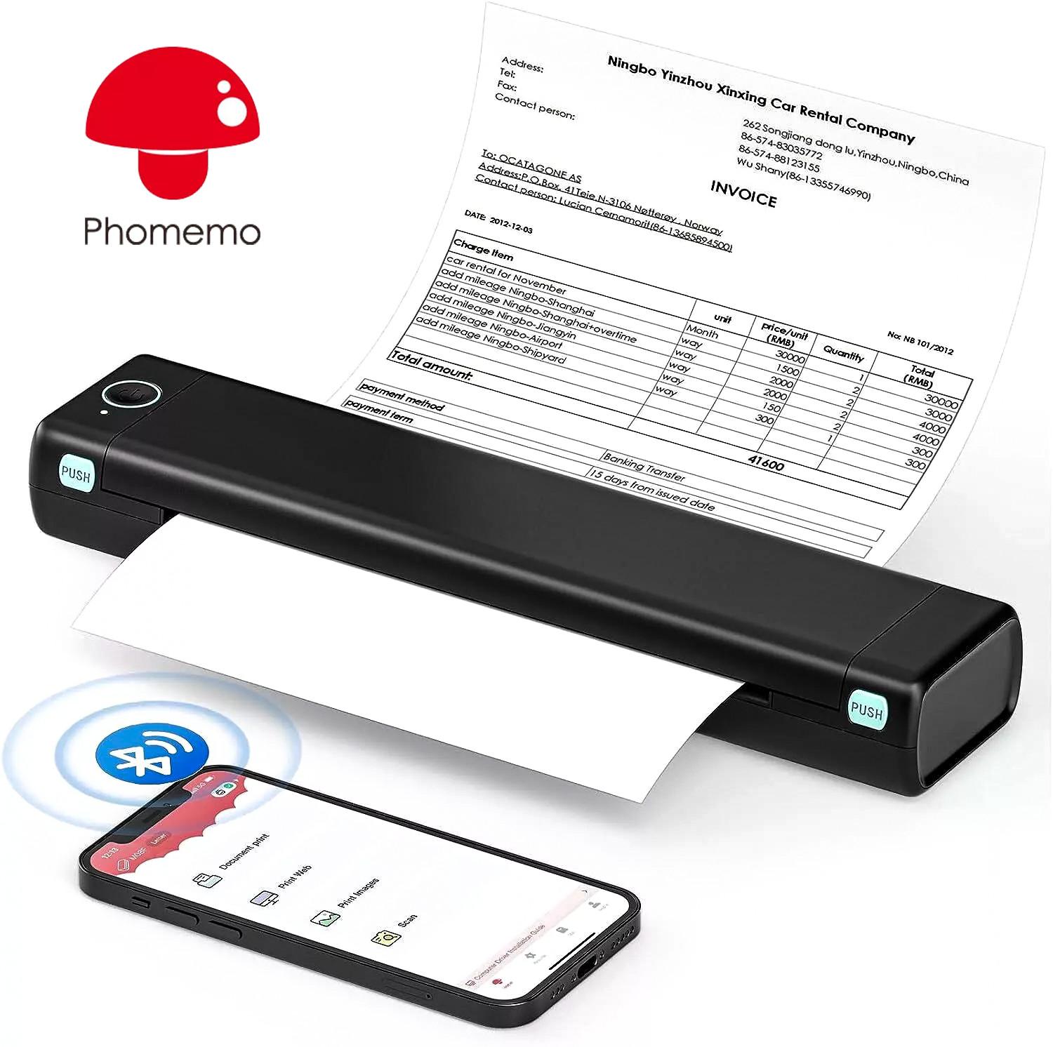 Phomemo M08F Portable A4 Printer Thermal Printer Bluetooth Inkless Printer US