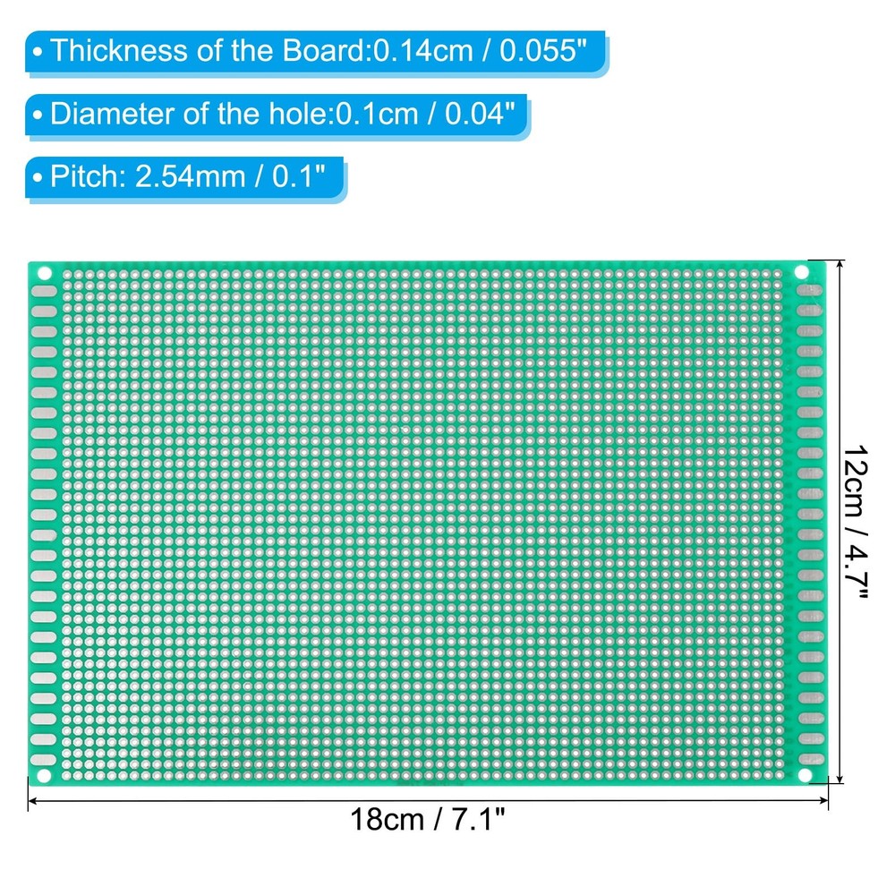 7.1" x 4.7" PCB Board Circuit, 12 Pcs Single Sided Prototype Solder Boards fo...