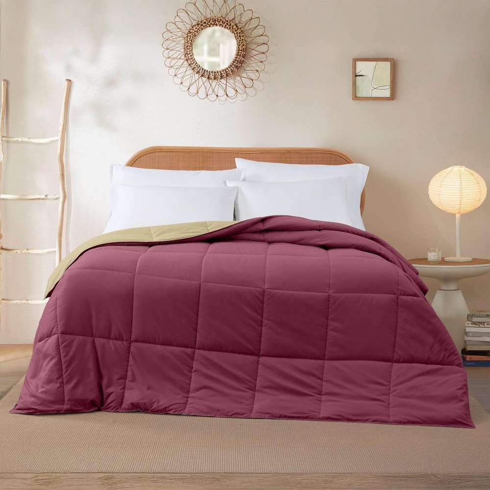 Modern Threads Down Alternative Reversible Comforter Red/Beige Twin