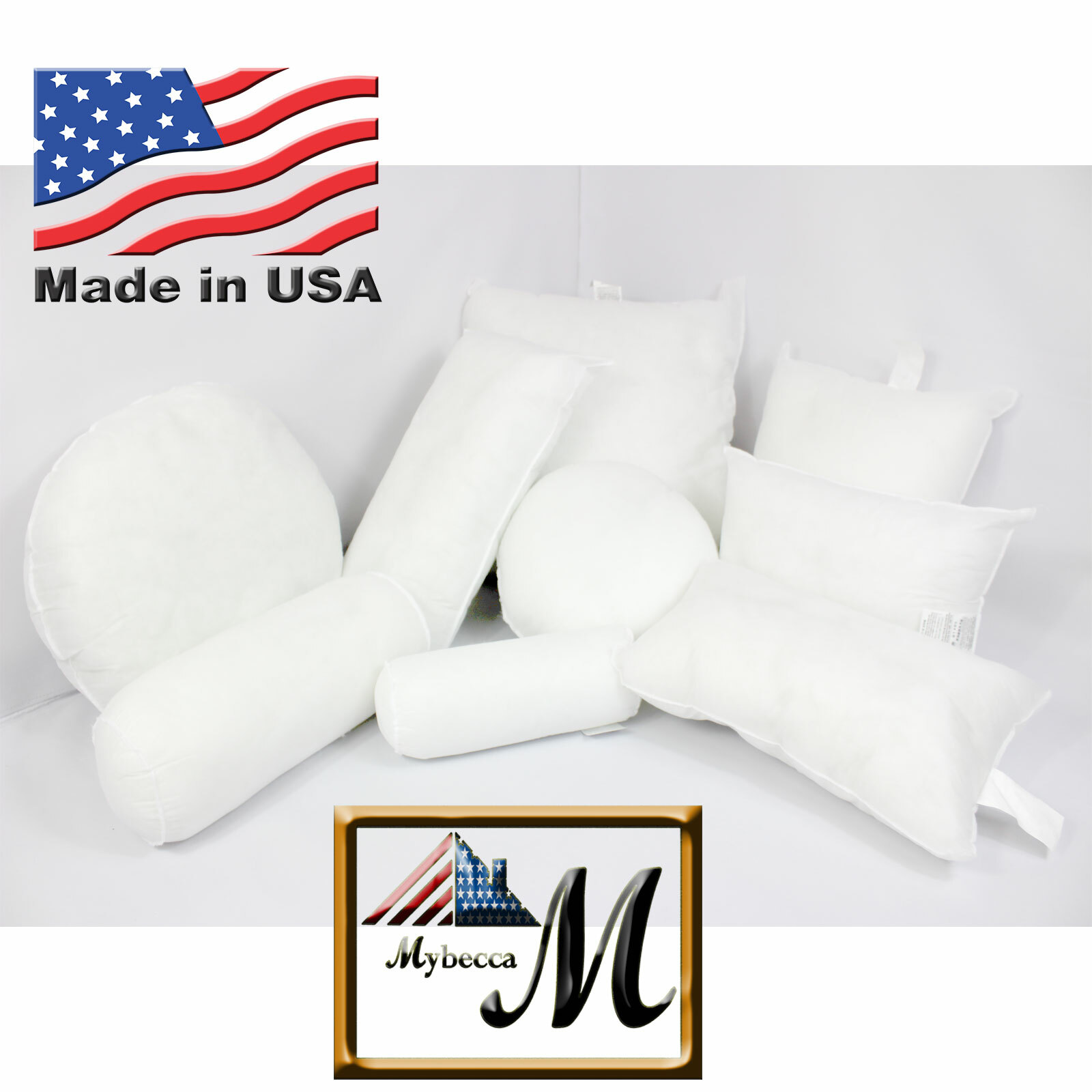 Mybecca New Premium Hypoallergenic Pillow Insert Sham Square Forms ALL SIZES USA