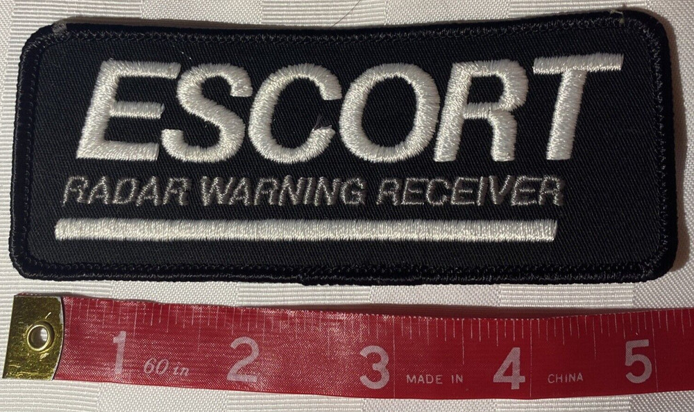 Escort Radar Warning Receiver Patch Black White Horizontal Orientation
