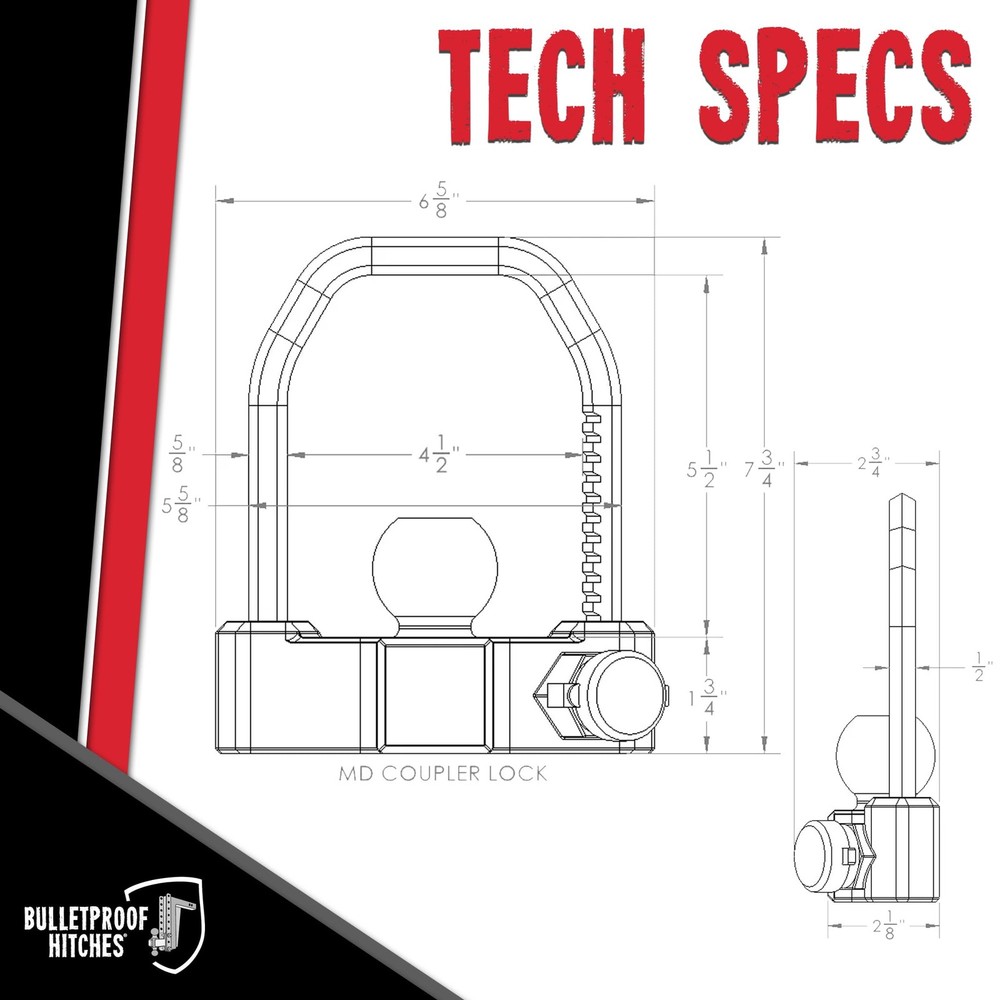 BulletProof Hitches - Medium Duty Trailer Coupler Lock -