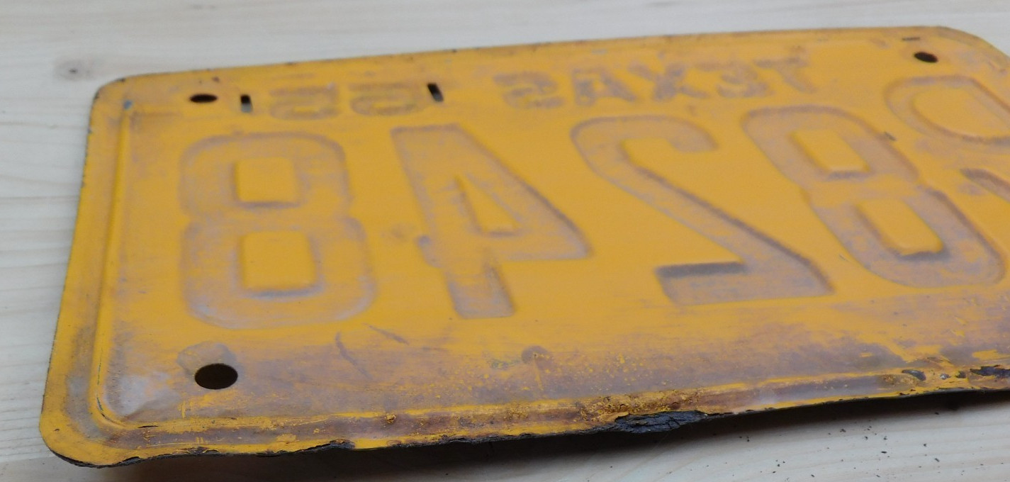 Vintage Original 1955 Texas License Plate Tag # DV 8248