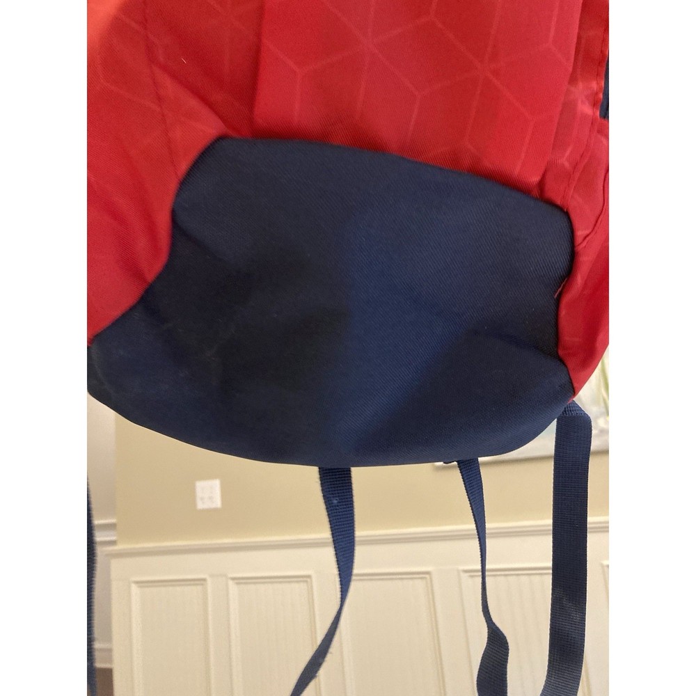 Ozark Trail Red Navy Blue Geometric Pattern Small Hiking Daypack Backpack
