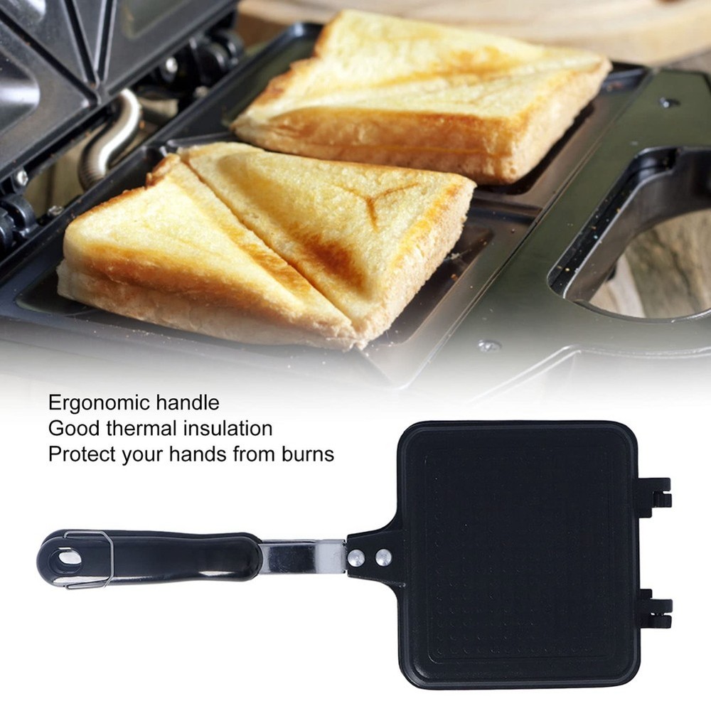 Sided Sandwiches Maker, Cast Iron Pie Maker with Scalding Handle,6081