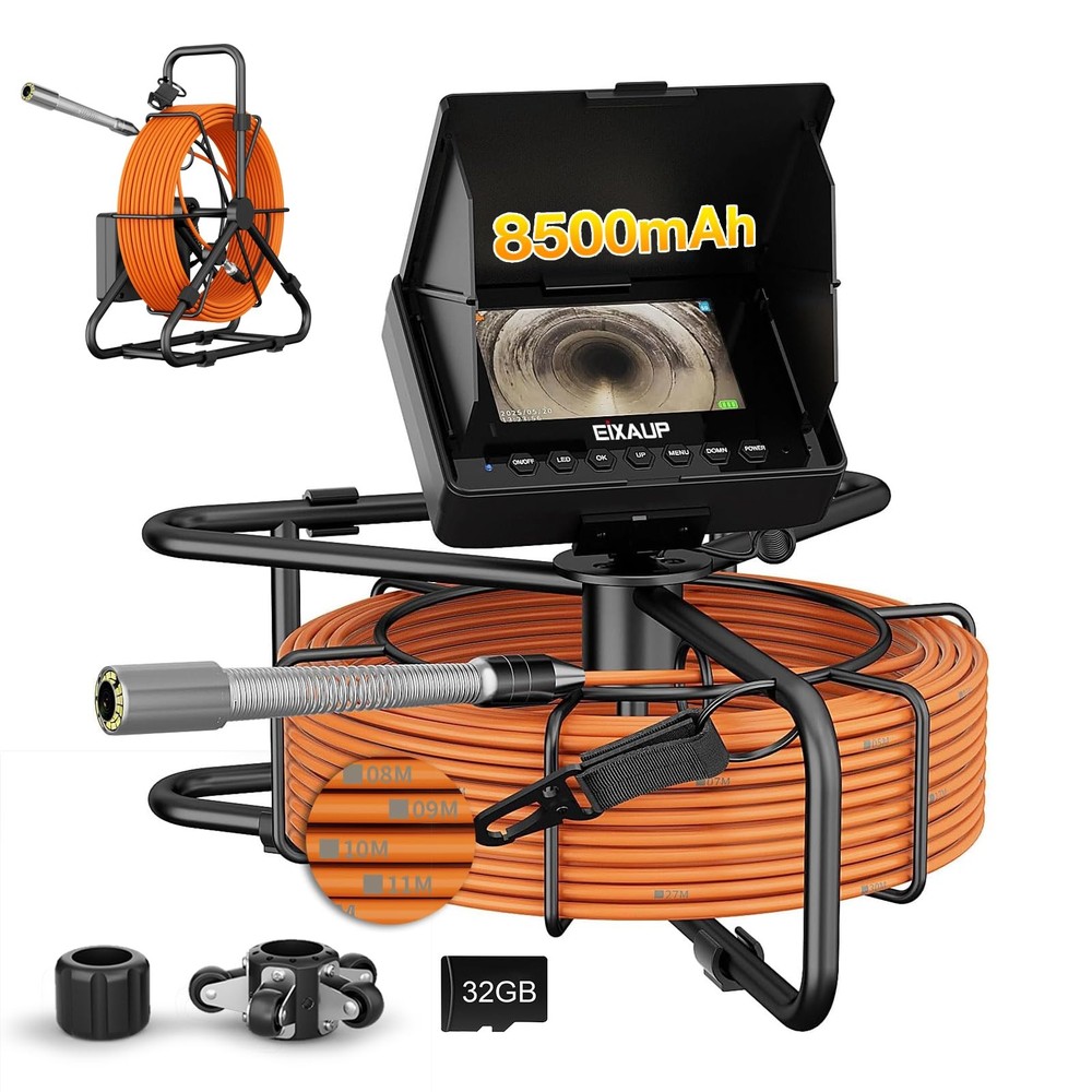 Sewer Camera, 100 ft/30 m, 4.3" Pipe Drain Inspection Camera with DVR Functio...