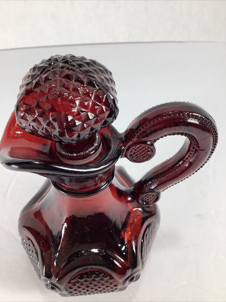 Vintage~ Avon® Ruby Red Decorative Glass Pitcher/Perfume Bottle w/Stopper