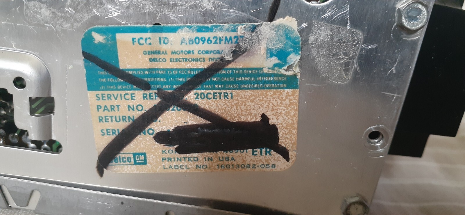 Vintage GM Cadillac Delco OEM AM/FM ETR Radio 20CETR1 16020870, Woodgrain Knobs