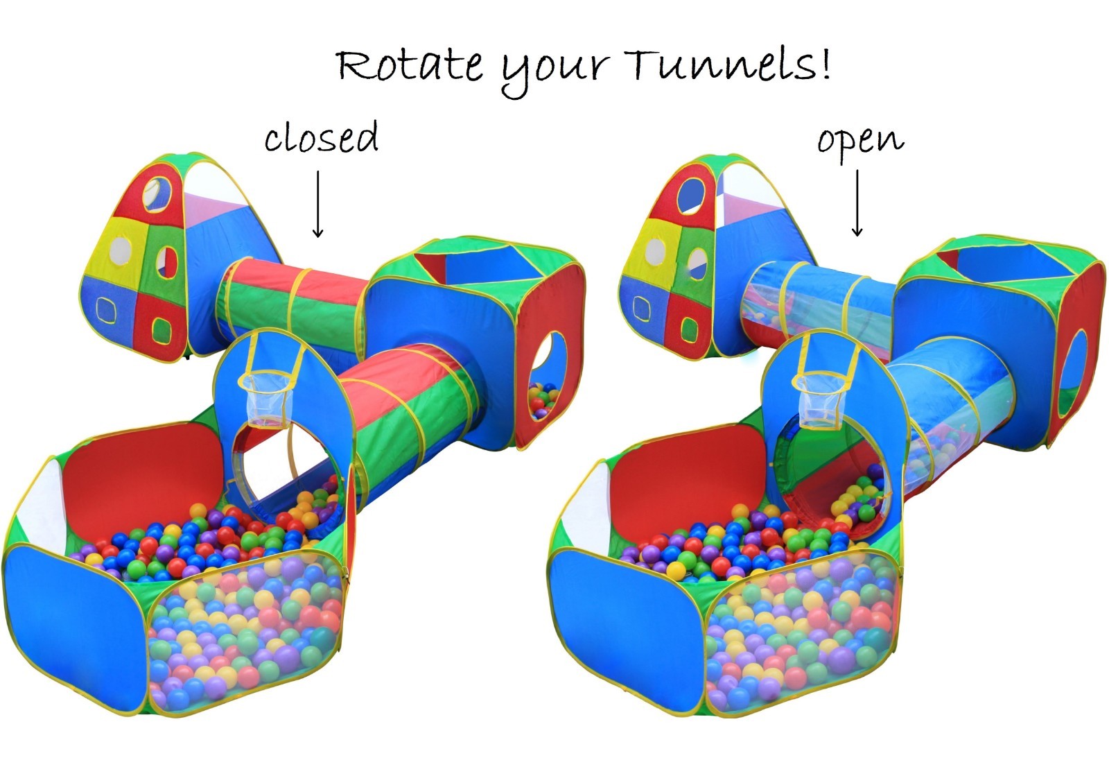 Hide N Side Kids Ball Pit Play Tents Tunnels w/ Basketball Hoop &more FREE SHIP!