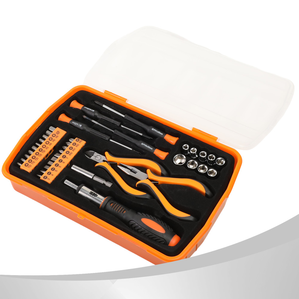 SCREWDRIVER + PLIERS ORANGE 37PCS PRECISION BIT TOOL KIT HIGH SPEED DRILL BITS