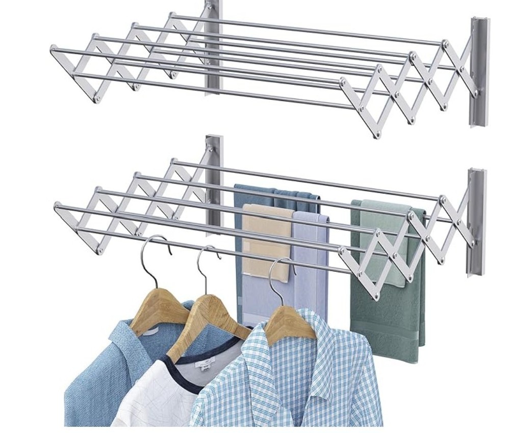 X-cosrack Wall Mounted Clothes Drying Rack, 31.9" Wide Rustproof retractable