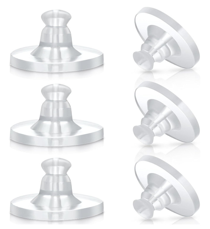 100Pck Clear Rubber Earring Backs Soft Silicone Safety Stoppers for Stud Earring