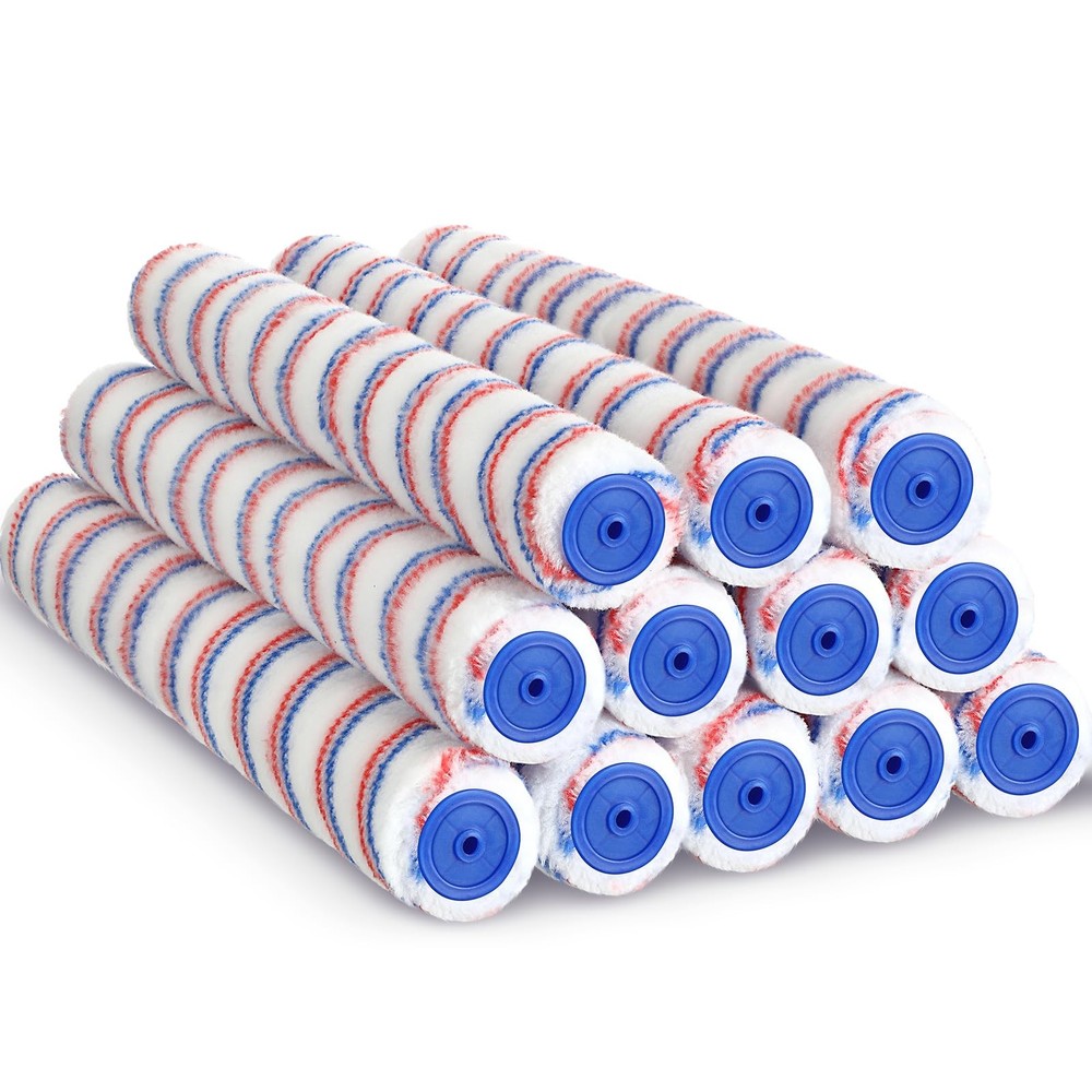Leumoi 12 Pcs 18 Inch 3/8" Nap Paint Roller Covers Bulk Microfiber Refill Rol...