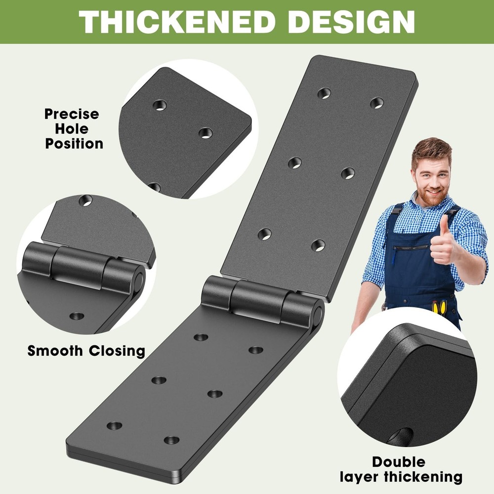 Heavy Duty Gate Hinges,270° Solid Double Layer Folding Butt Hinges with Ele