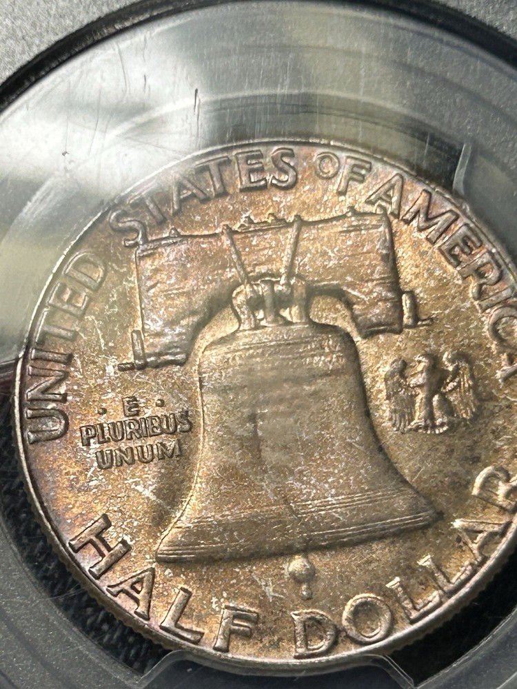 1958 FRANKLIN HALF DOLLAR PCGS CAC MS65 Tones