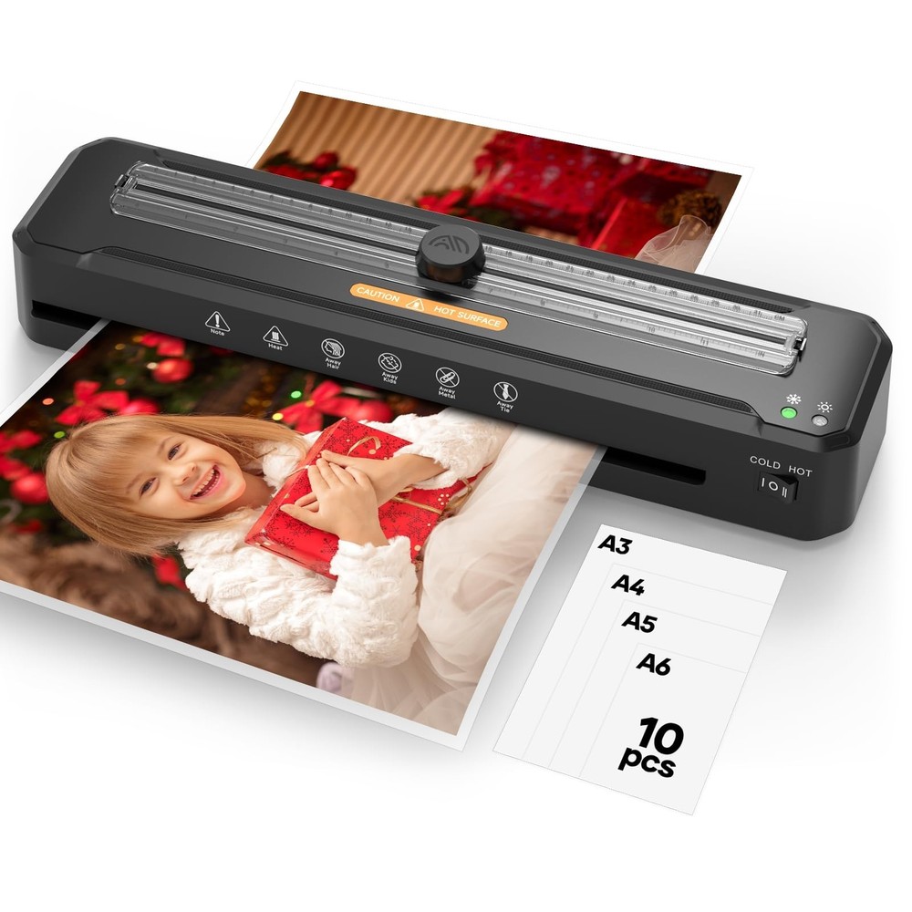 Laminator Machine 13-Inch,A3 Laminator Thermal with10 Laminating Sheets,Cold ...