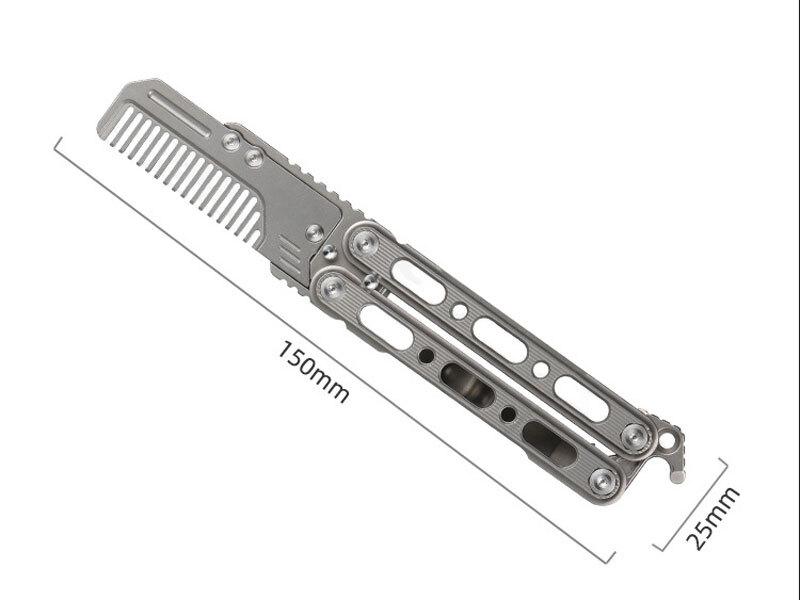 Hot Outdoor Titanium Pocket Folded Comb Replaceable Blade Portable Practice Tool