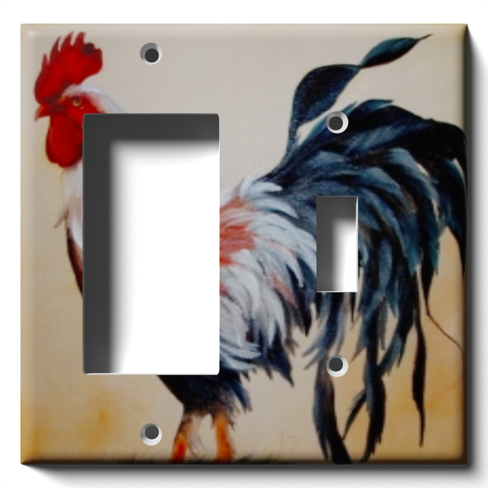 SnazzySwitch Rooster Profile Decorative Light Switch Plate Cover