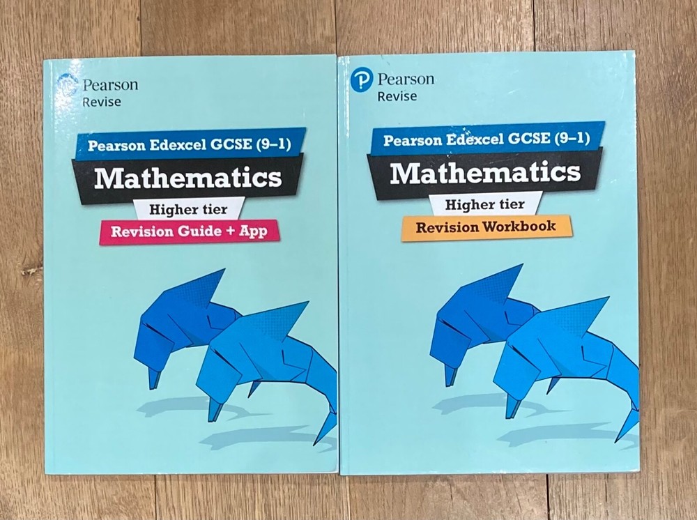 2 x Pearson Revise GCSE Edexcel Maths higher tier Revision guide +app & workbook