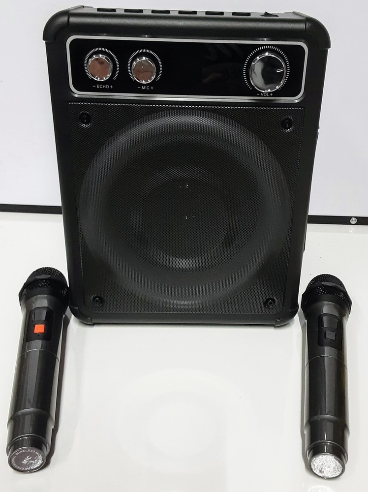 Portable Karaoke Machine with 2 Microphones Model: T-03-MISSING STRAP