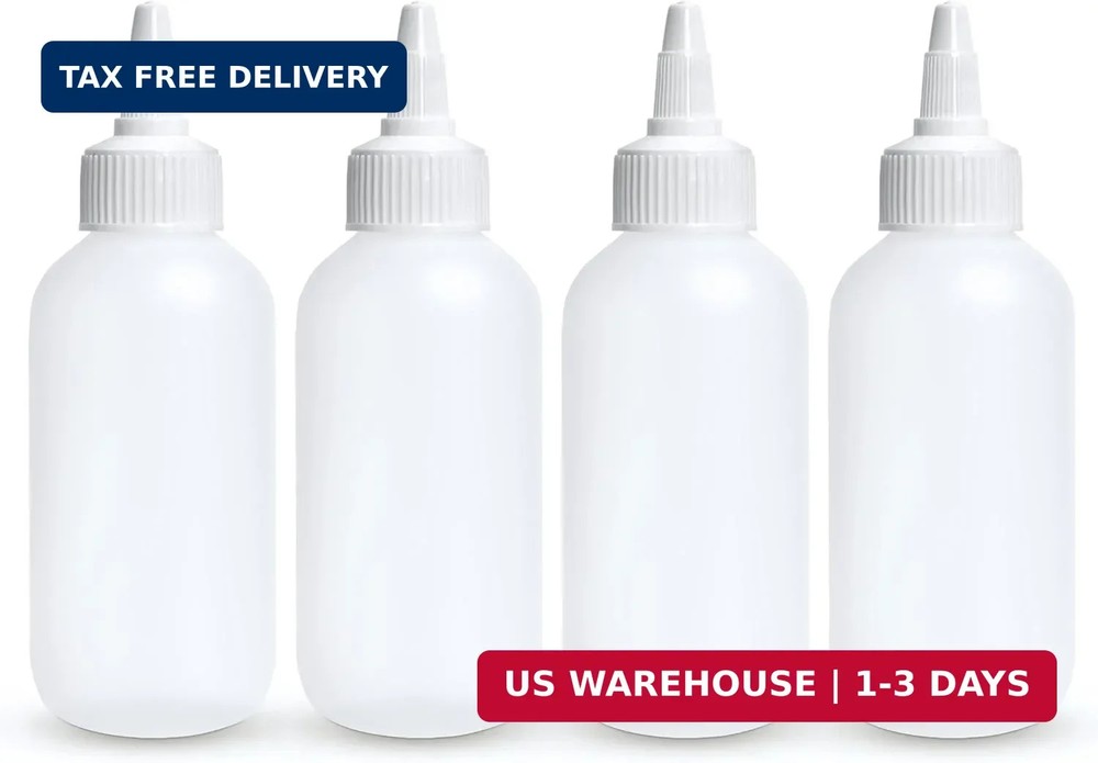 BRIGHTFROM Squeeze Bottles - 4 OZ Empty Plastic Containers for Dressing, Sauces