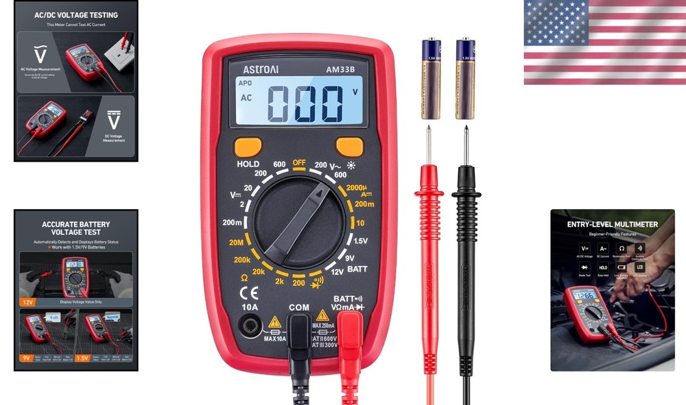Advanced Digital Multimeter with Safety Features and Auto Shutoff Function