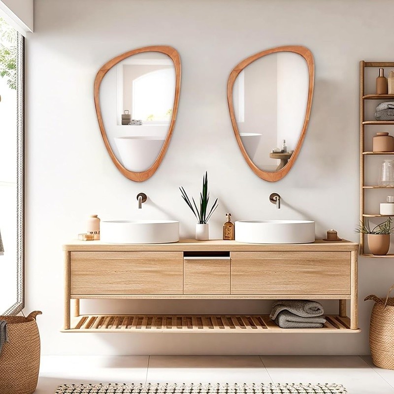 Irregular Triangular Wall Mirror Abstract Accent Living Room Bedroom Bath New