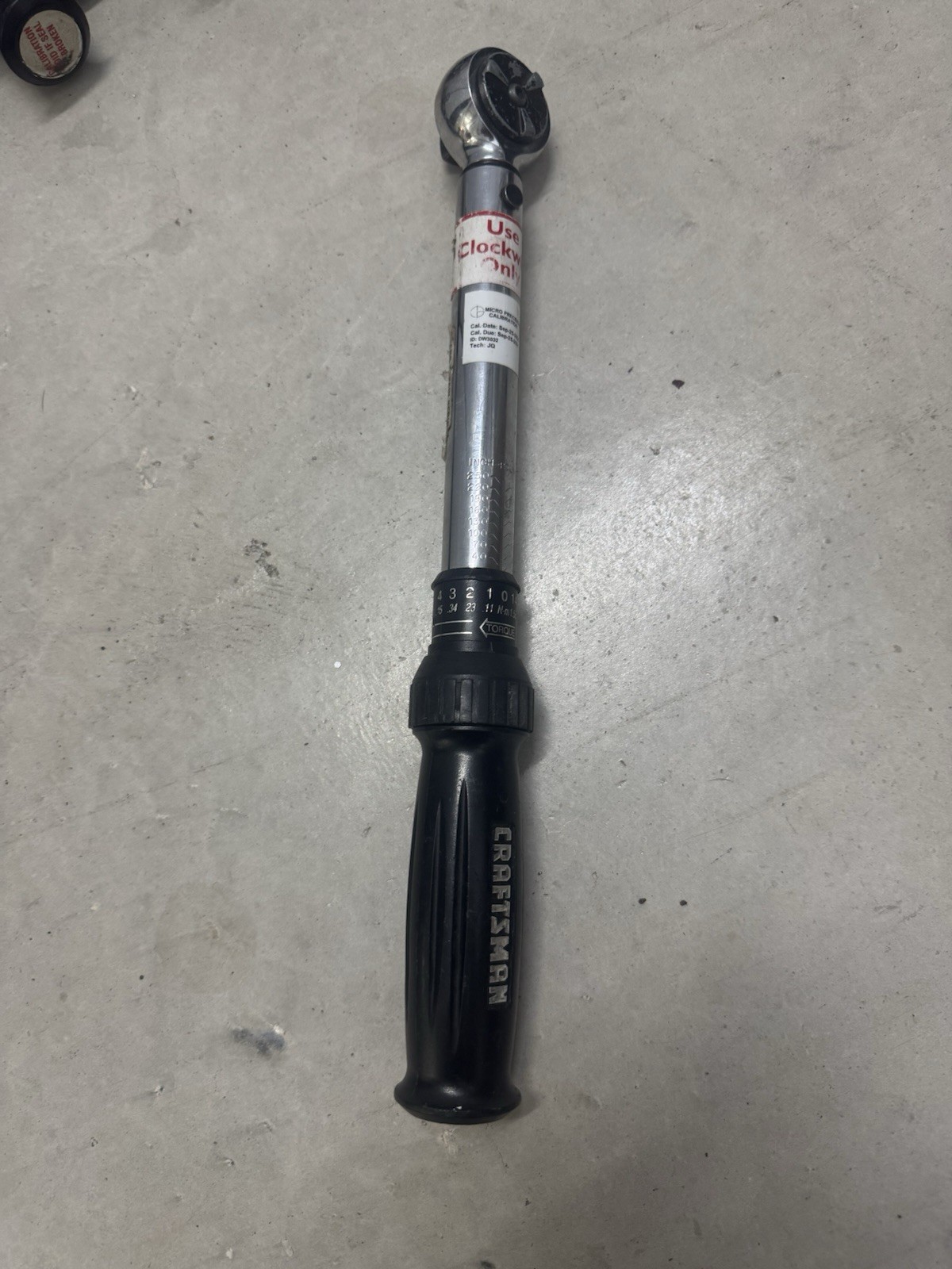 CRAFTSMAN 44593 MICROTORK TORQUE WRENCH 3/8" 44593-9 Made In USA 25-250 Inch Lb